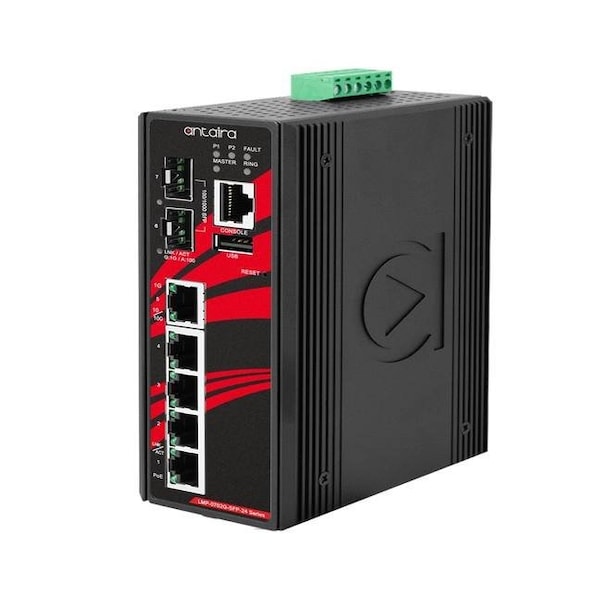 7-Port Industrial Gigabit PoE+ Light Layer 3 Managed Ethernet Switch, w/4-10/100/1000Tx (30W/port),